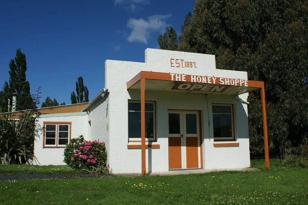 Vintage Honey Shoppe in Allanton, featuring charming rural architecture and picturesque countryside setting