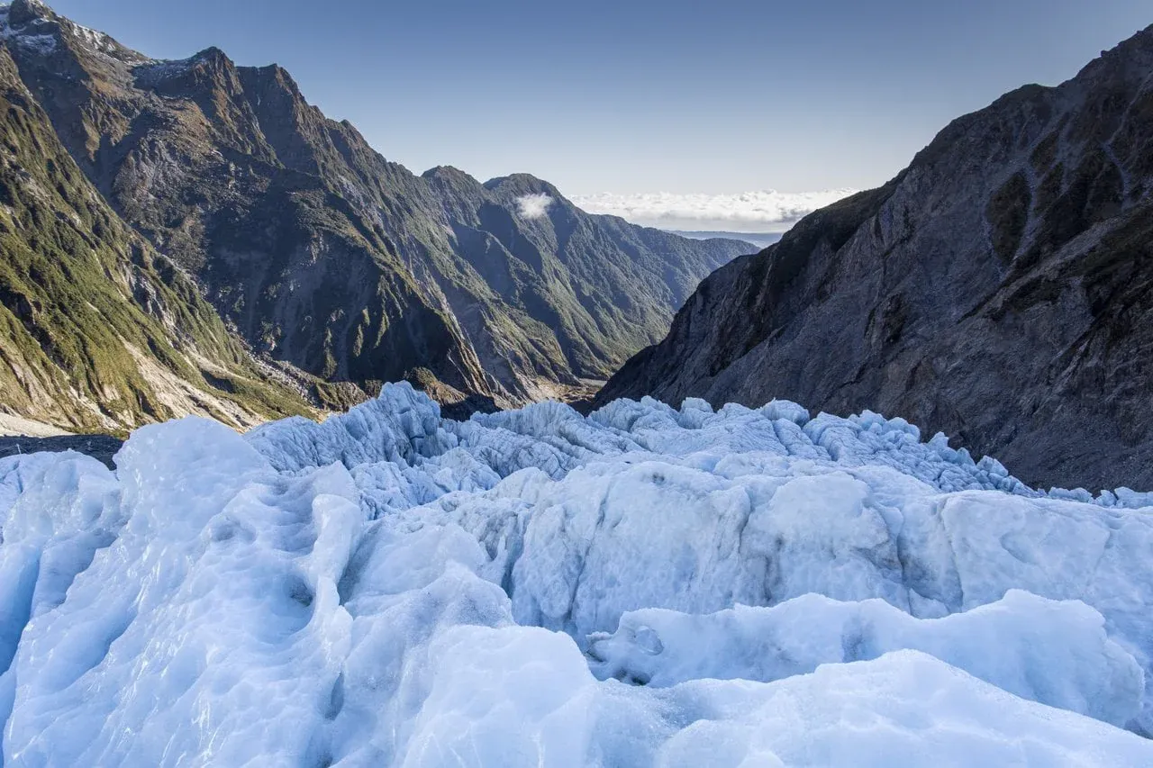 Franz Josef Glacier, a tourist destination supporting adventure businesses and services in Westland.