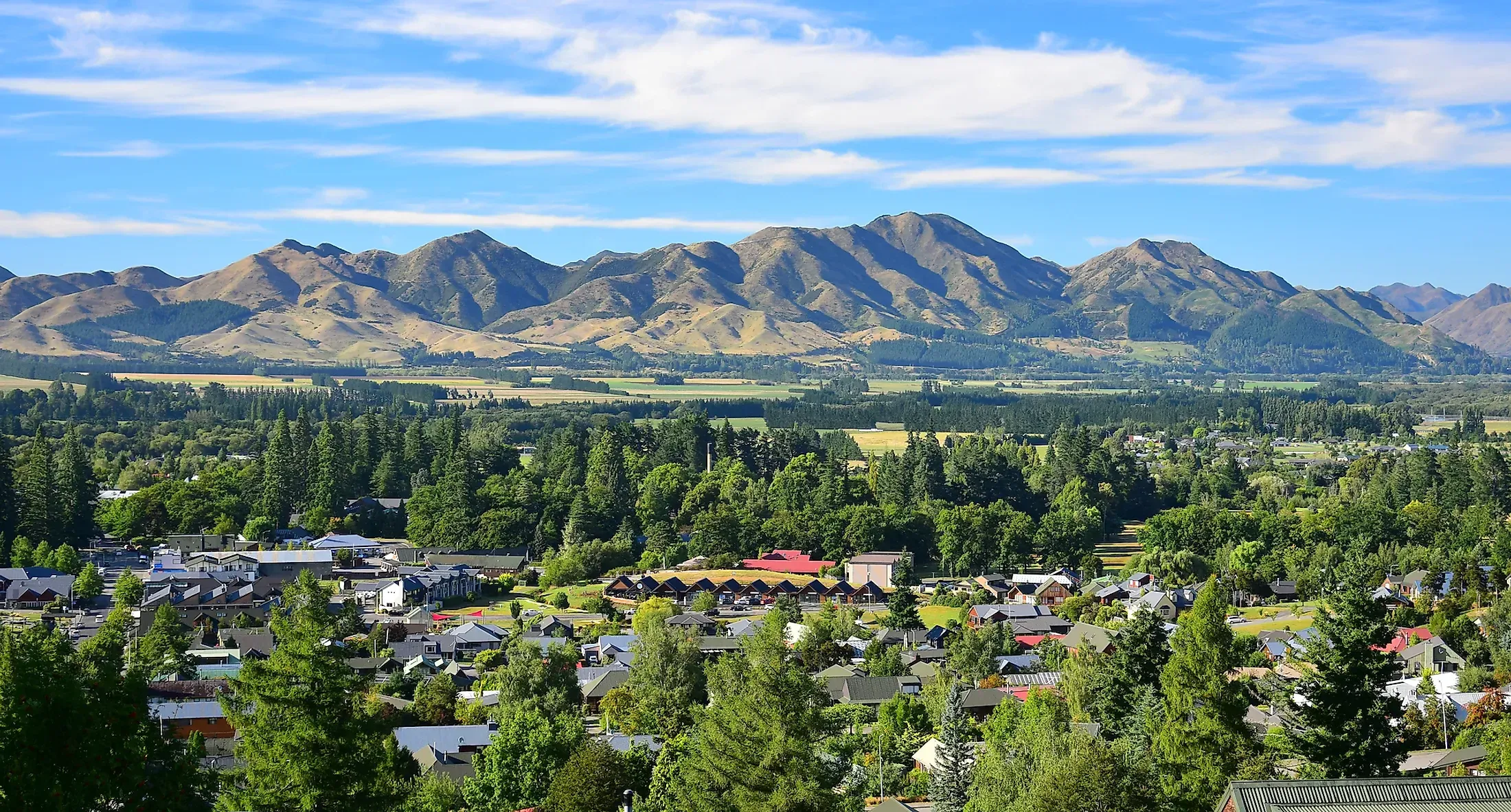 Hanmer Springs alpine village, known for hot pools and tourism-related businesses.