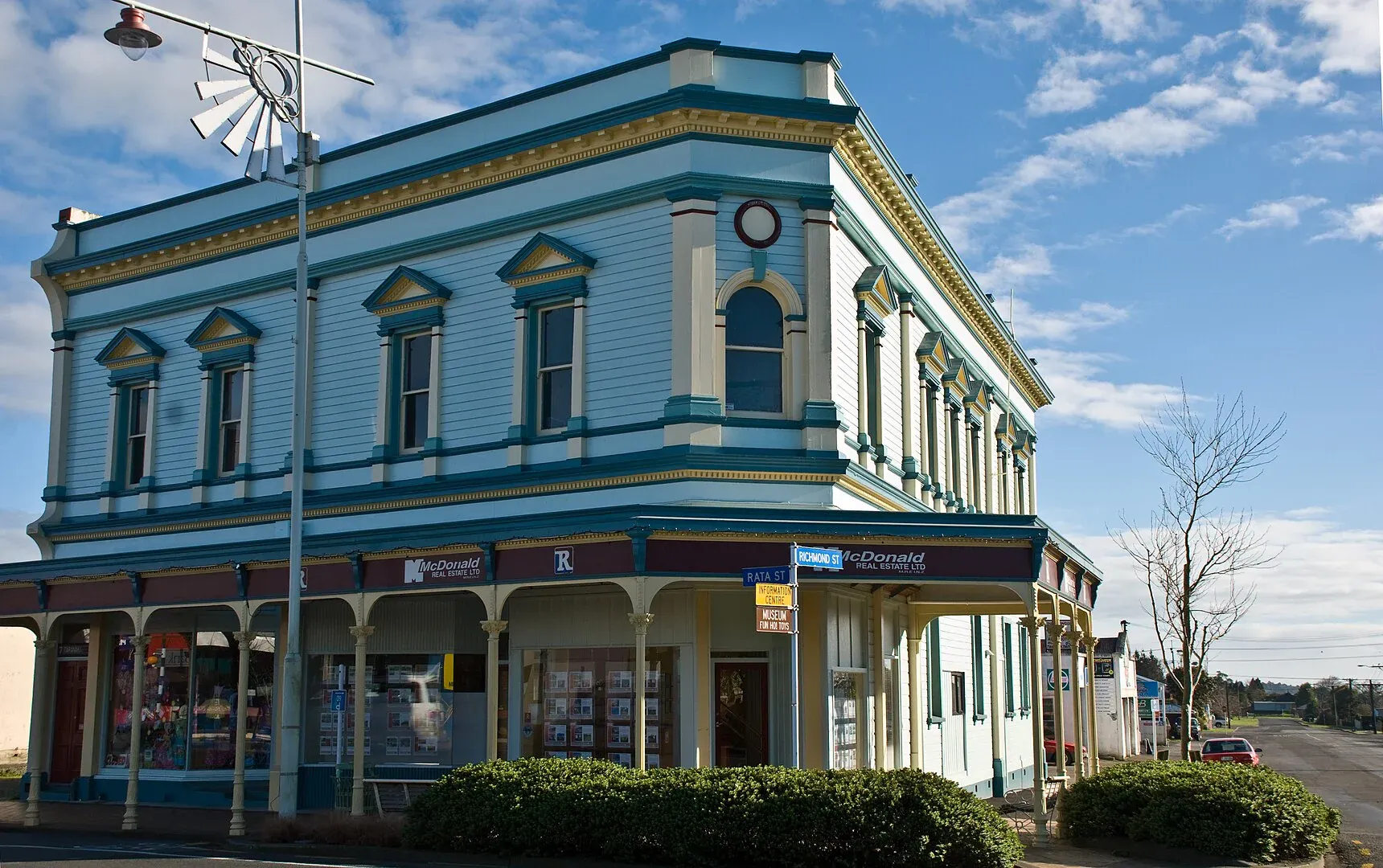 Inglewood historic building - Taranaki town with retail and local community businesses.