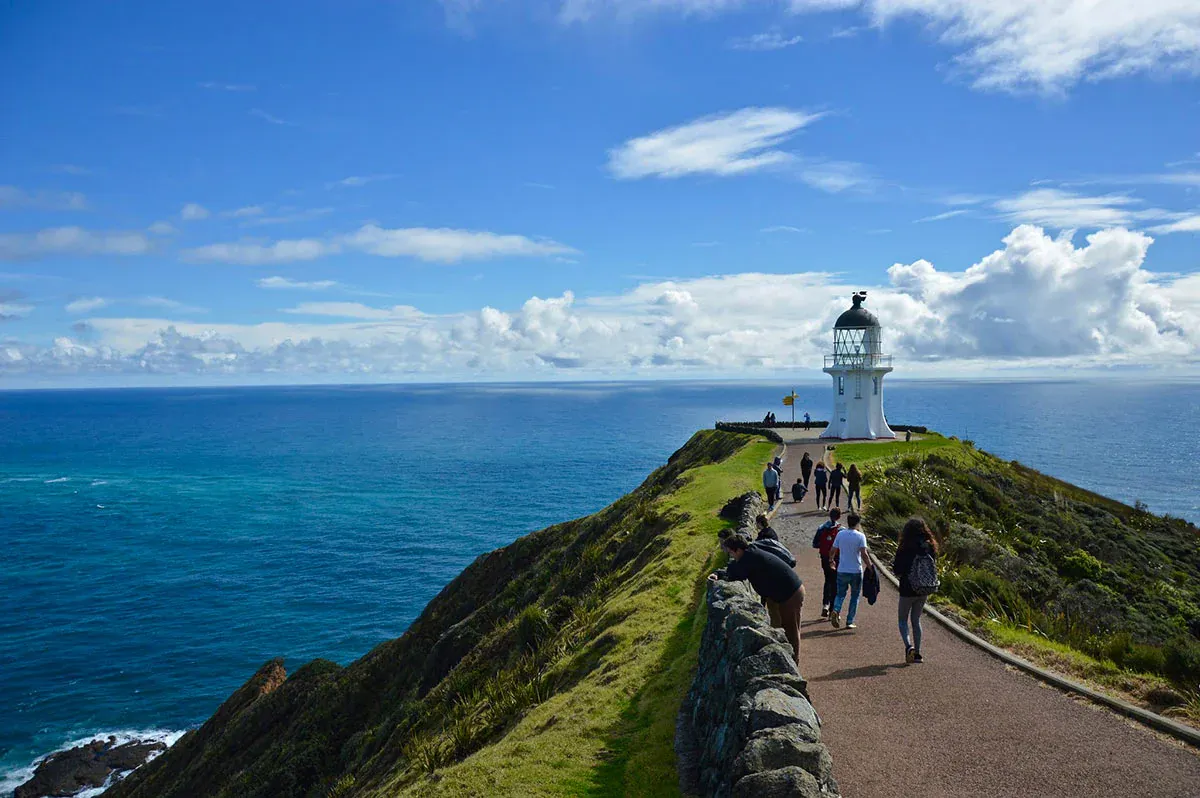 Cape Reinga lighthouse near Kaitaia, a gateway for tourism and adventure businesses in Northland.