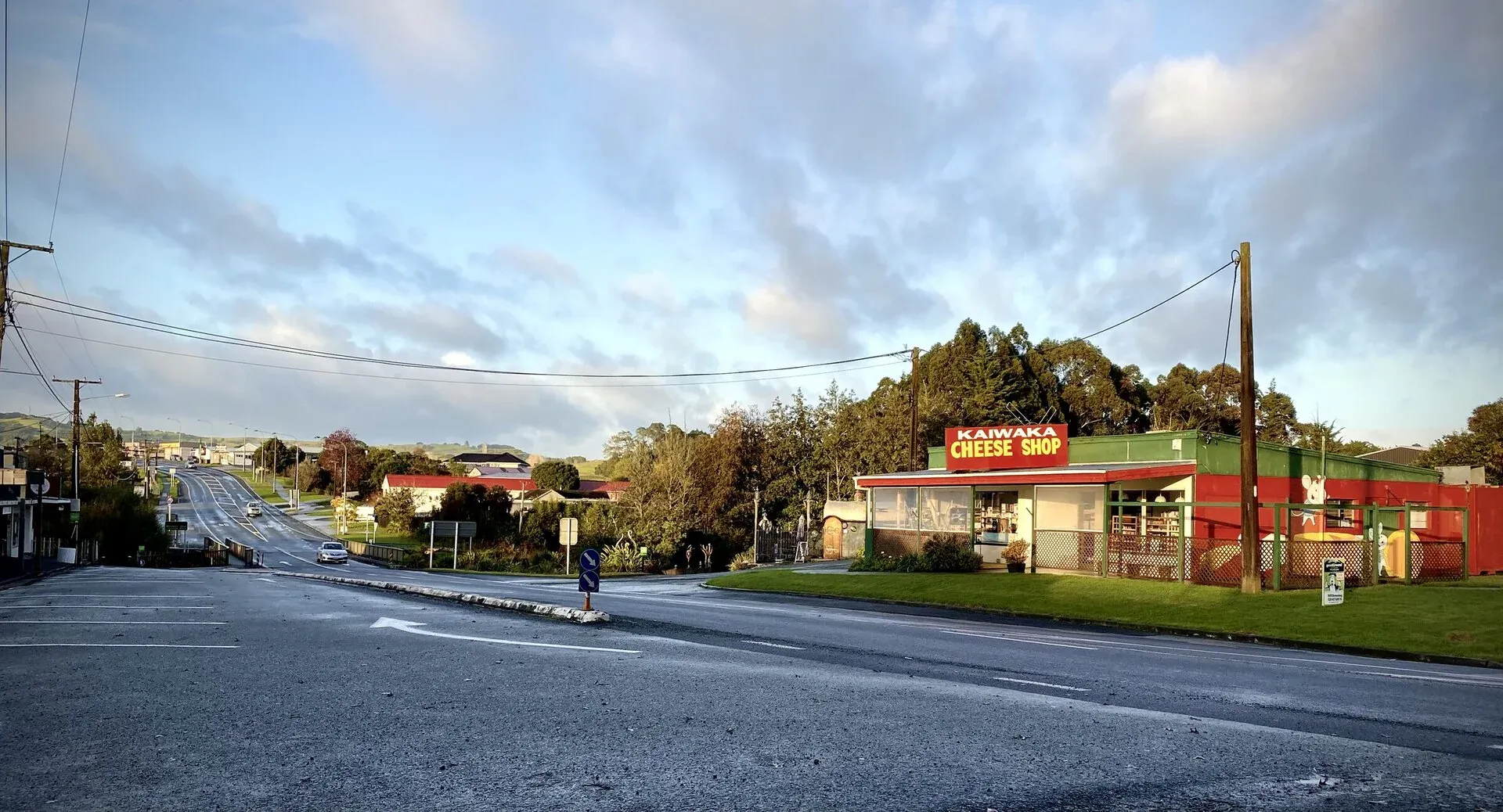 Kaiwaka Cheese Shop and town center, a hub for local businesses and travelers.