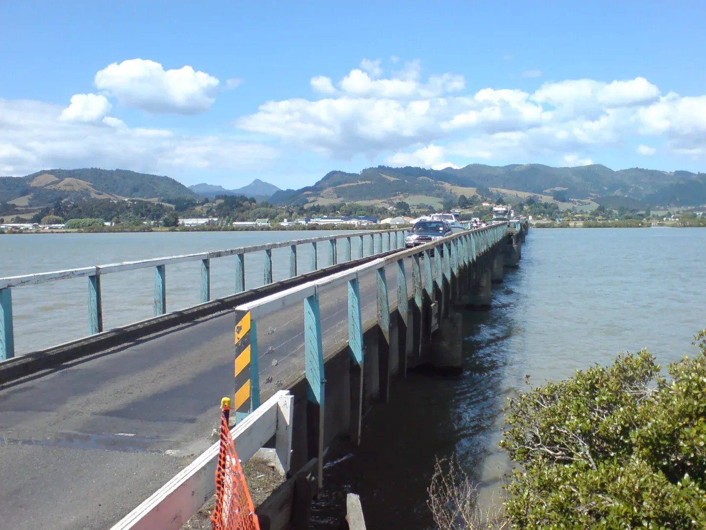 Kopu Bridge crossing scenic landscapes, a vital hub for transport and local business connections.