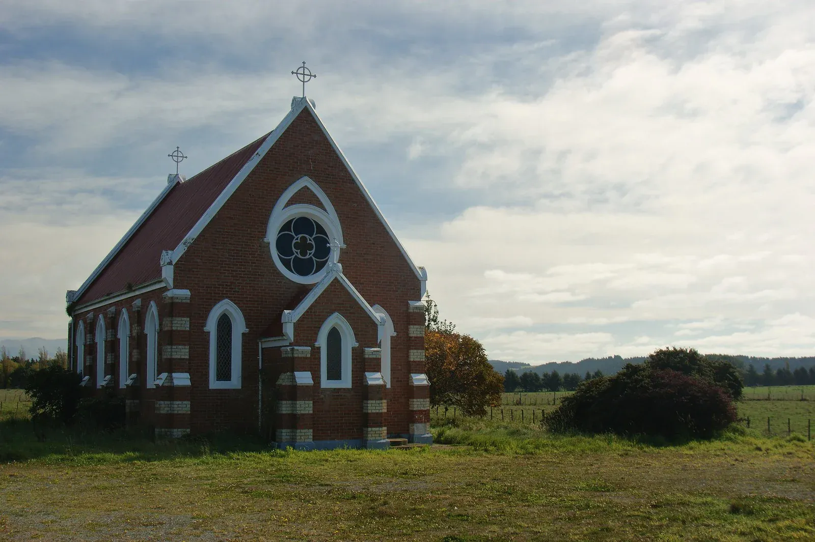 Historic building with a corrugated roof in Makikihi, Canterbury, New Zealand.